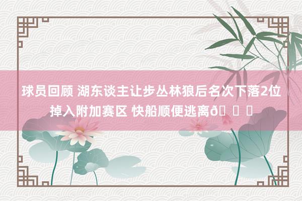 球员回顾 湖东谈主让步丛林狼后名次下落2位掉入附加赛区 快船顺便逃离😋