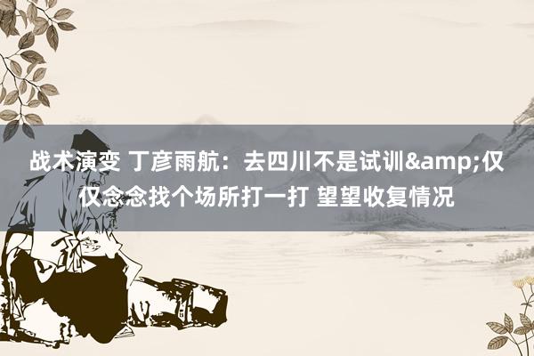 战术演变 丁彦雨航：去四川不是试训&仅仅念念找个场所打一打 望望收复情况