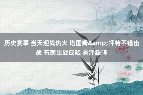 历史赛事 当天迎战热火 塔图姆&怀特不错出战 布朗出战成疑 豪泽缺阵